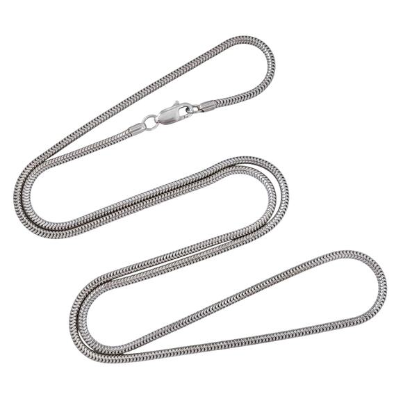 Snake Chain Necklace | Vintage Sterling Silver 925 | 24" - Picture 1 of 3